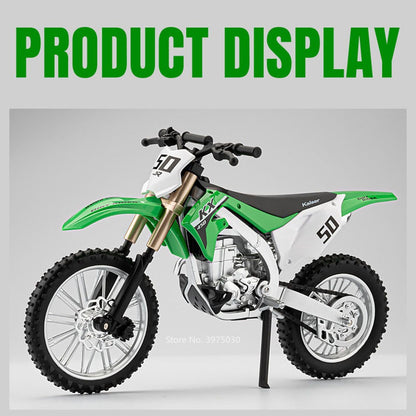 1:12 Kawasaki KX450 Motorcycle Car Toy Model Alloy Diecast Wheel Steering Miniature Mountain Off-road Motorcycles Boys Xmas Gift