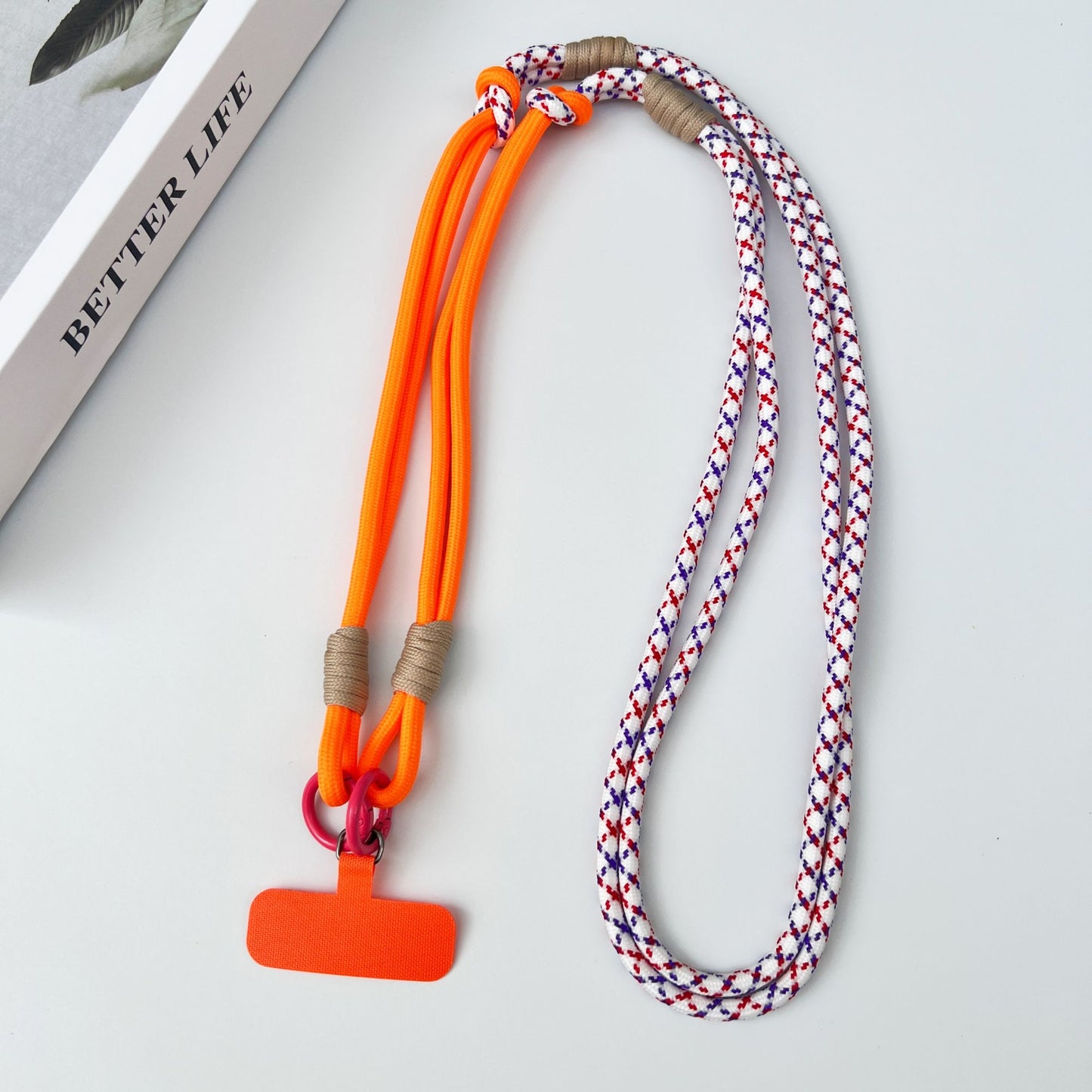 Personalized Trend Double Color Mobile Phone Universal Lanyard Diagonal Span Long Rope Shoulder Strap Rope Fashion Safety Rope