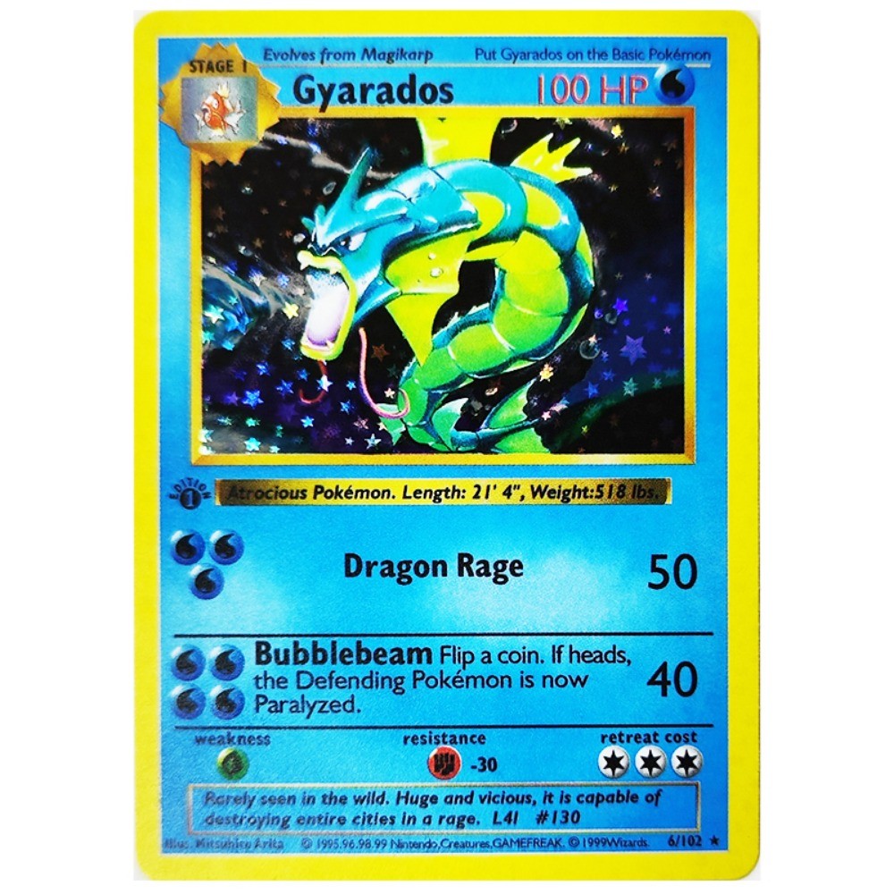 Cartas Colecionáveis Pokémon 1996 1ª Edição Flash Cards Charizard Blastoise Jogo DIY PTCG Jogo Anime Cartas Feitas à Mão Brinquedos de Presente