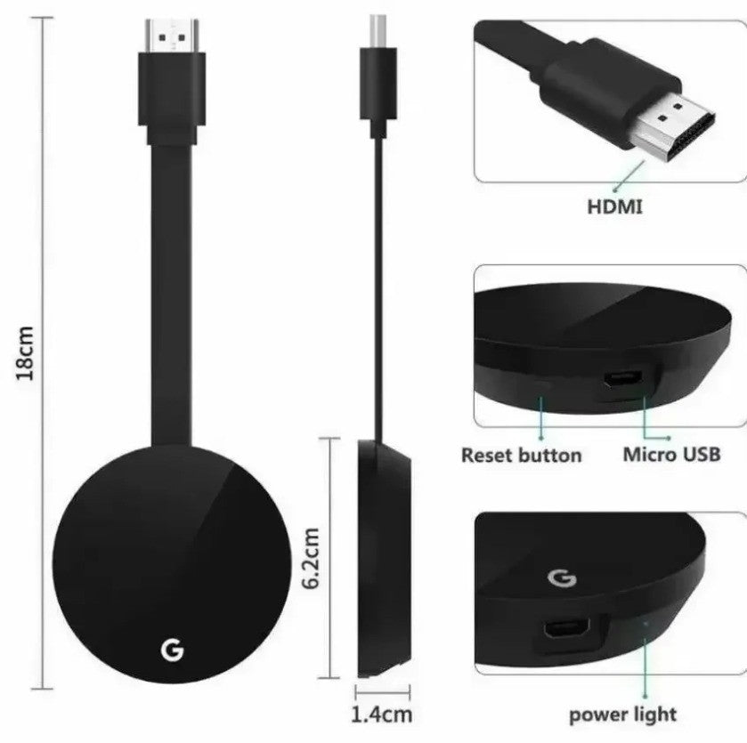 Dongle de exibição HD Wireless WiFi Chromecast Google mirascreen Mídia Streaming Vídeo Tv Smart Home compatível com HDMI Para ios/Android