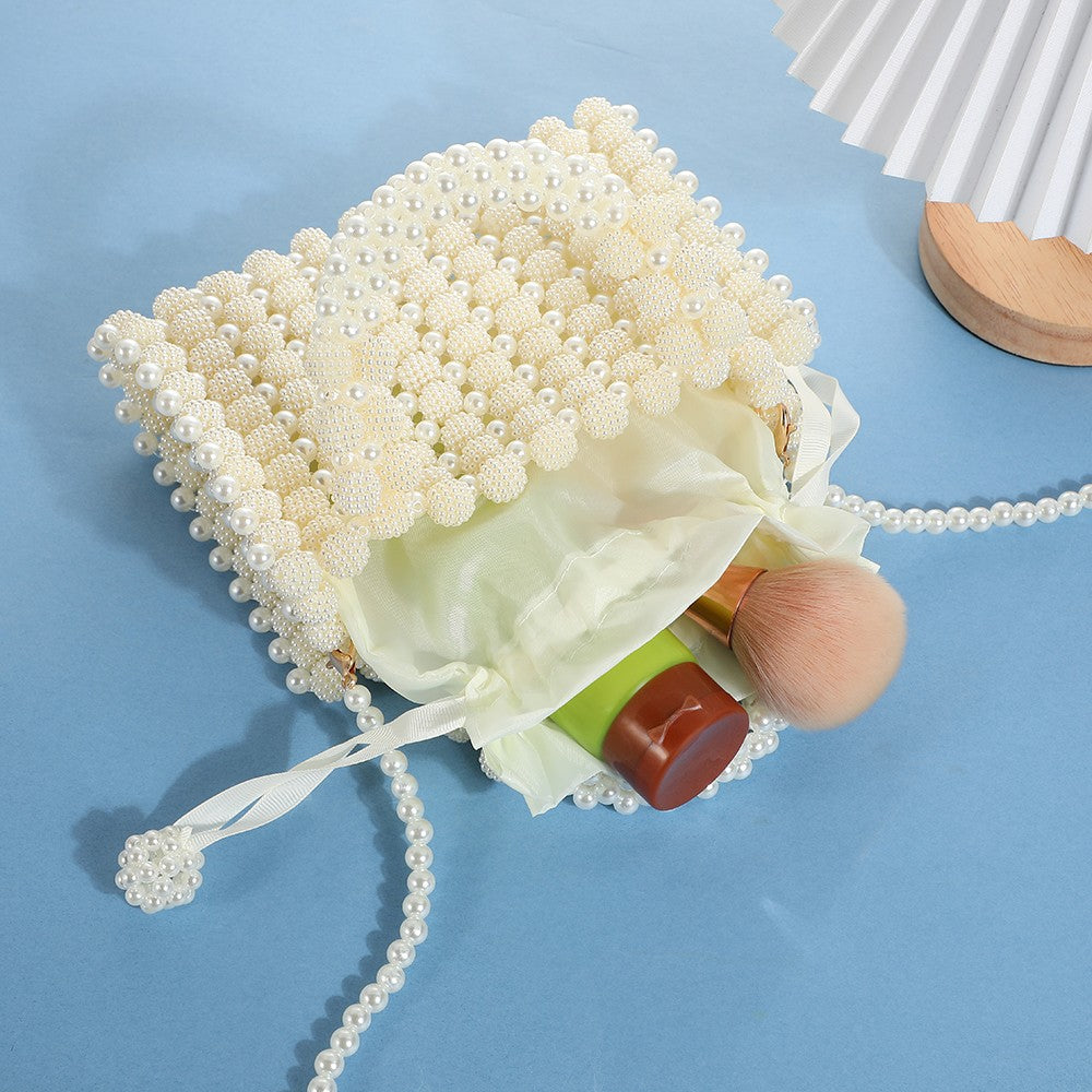 New high-end handcrafted beaded pearl evening bag elegant women's handbag fashionable and stylish one-shoulder bag for sociali