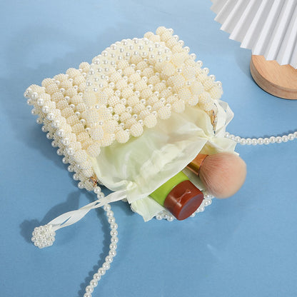 New high-end handcrafted beaded pearl evening bag elegant women's handbag fashionable and stylish one-shoulder bag for sociali