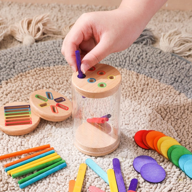 Montessori The Baby Toys Silicone Educational Toys Cognitive Toys Color Matching Bucket Toddler Toys Sensor Game Baby Games
