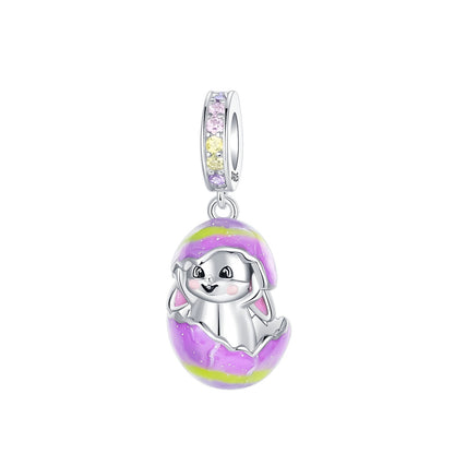 925 Sterling Silver Can Be Opened Pandant Easter Egg Charms Beads Fit Original Bracelet Making Fine Jewelry Women DIY Gift