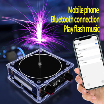 Bobina de Tesla Musical Bluetooth/AUX Modo Duplo Caixa de Música Relâmpago Artificial Áudio Tocável Entrada Bluetooth Experiências Científicas