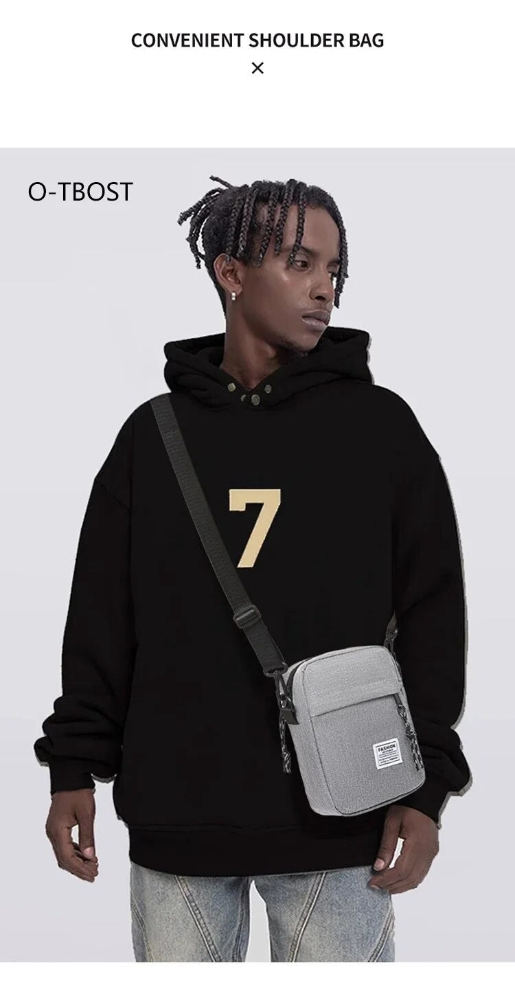 Men's Satchel Fashion Oxford Cloth Shoulder Bag Men's Casual Diagonal Crossover Fashion Hand Machine Small Square Bag