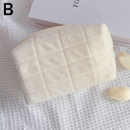 Makeup Organizer -  High Capacity Multi-Pockets Velvet Checkered Stress-Relief Cosmetic Bag Travel Toiletry Case for woman