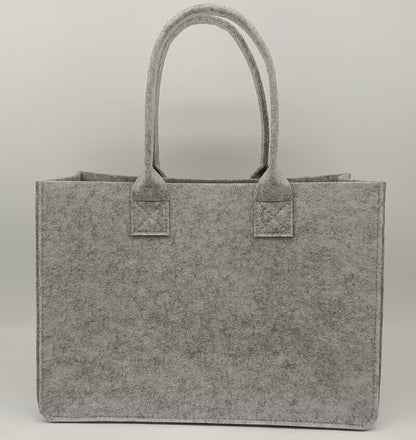 Wholesale 100pcs/lot Hot Sell Large Capacity Customize Logo Size Felt Reusable Tote Shopping Bags for Wedding Party Packaging