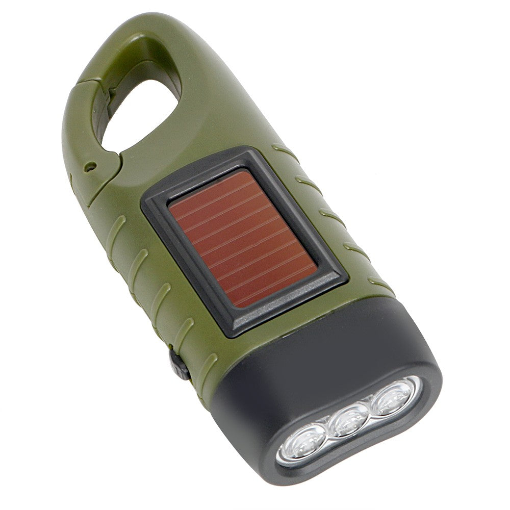 Solar Led Flashlights Portable Hand Cranked Dynamo Torch for Outdoor Riding Camping Power Hiking Long-range Emergency Lantern