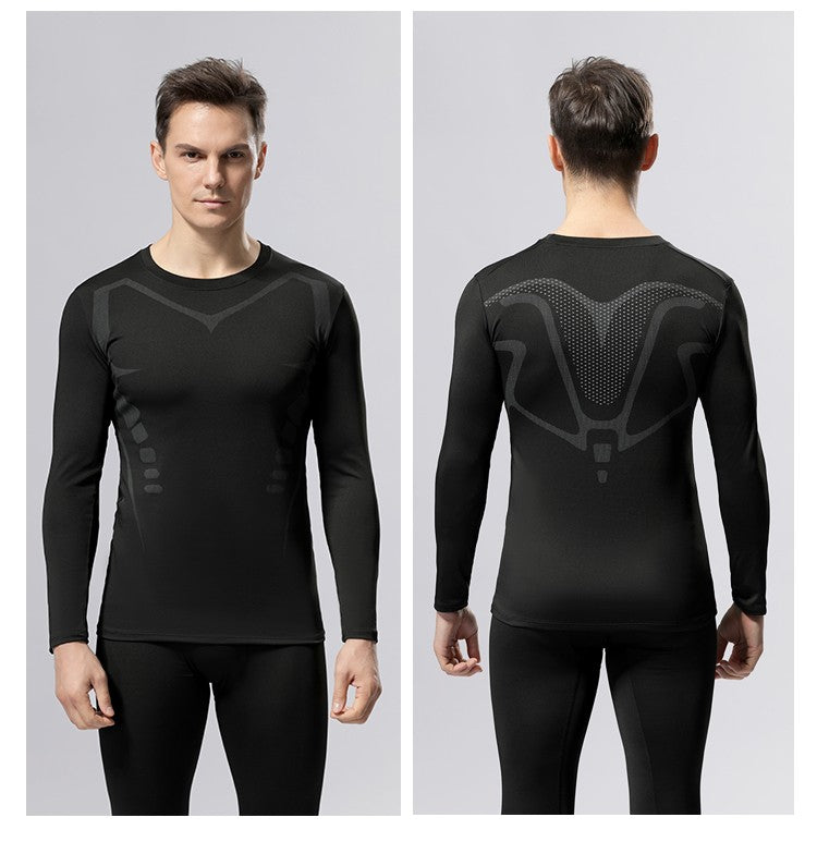 New Compression Running Sets Men Quick Dry Long Sleeve Shirt Basketball Fitness Gym Legging Male Workout Muscle Top Tracksuit