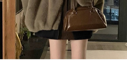 American Retro Reversible Velvet Zipper Hooded Jacket Women Winter Fashion Street Thick Loose Warm Harajuku Casual Plush Jacket