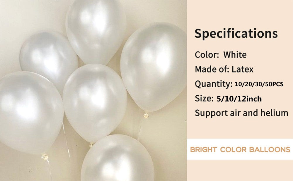 5/10/12inch Pearl Balloons Milk White Latex Balloons Birthday Wedding Decoration For Engagement Anniversary Bridal Shower Globos