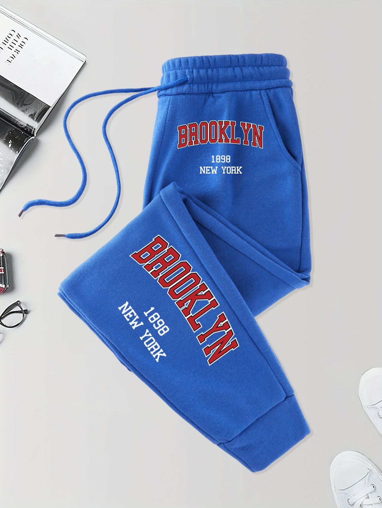 Brooklyn New York 1898 Prints Pocket Sweatpants Men'S Street Autumn Long Pants Elastic Waist Jogging Trousers Basic Comfy Pant