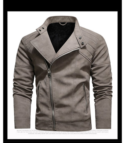 Jacket Men Coat Winter Leather Bomber Genuine Casual Brown Jackets Coats Faux Leather Vintage Black Biker Jacket Men Windproof