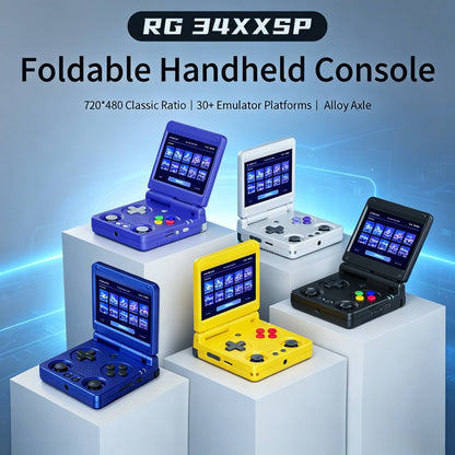 RG34XXSP ANBERNIC Flip Retro Handheld Game Console 3.4 Inch  Screen H700 Pocket Game Player Support PSP PS1 GBA NDS Arcade