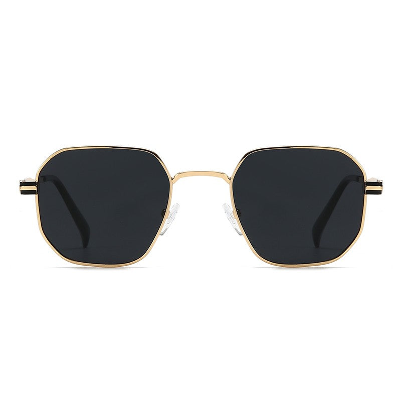 New European and American Style Men's Aviator Glasses, Retro Metal Square Frame Sunglasses, Cross-Border Ready Stock 1435