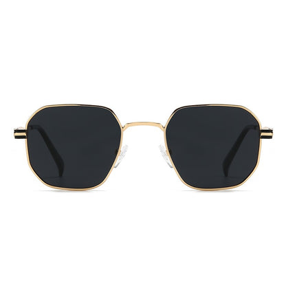 New European and American Style Men's Aviator Glasses, Retro Metal Square Frame Sunglasses, Cross-Border Ready Stock 1435