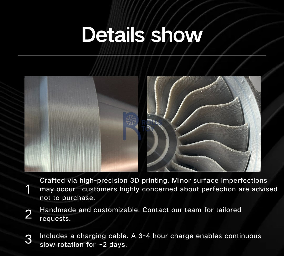 Trent 900 Ultra Precise Turbofan Model 200 Plus DIY Parts With Brushless Motor Engineering Student Training Kit