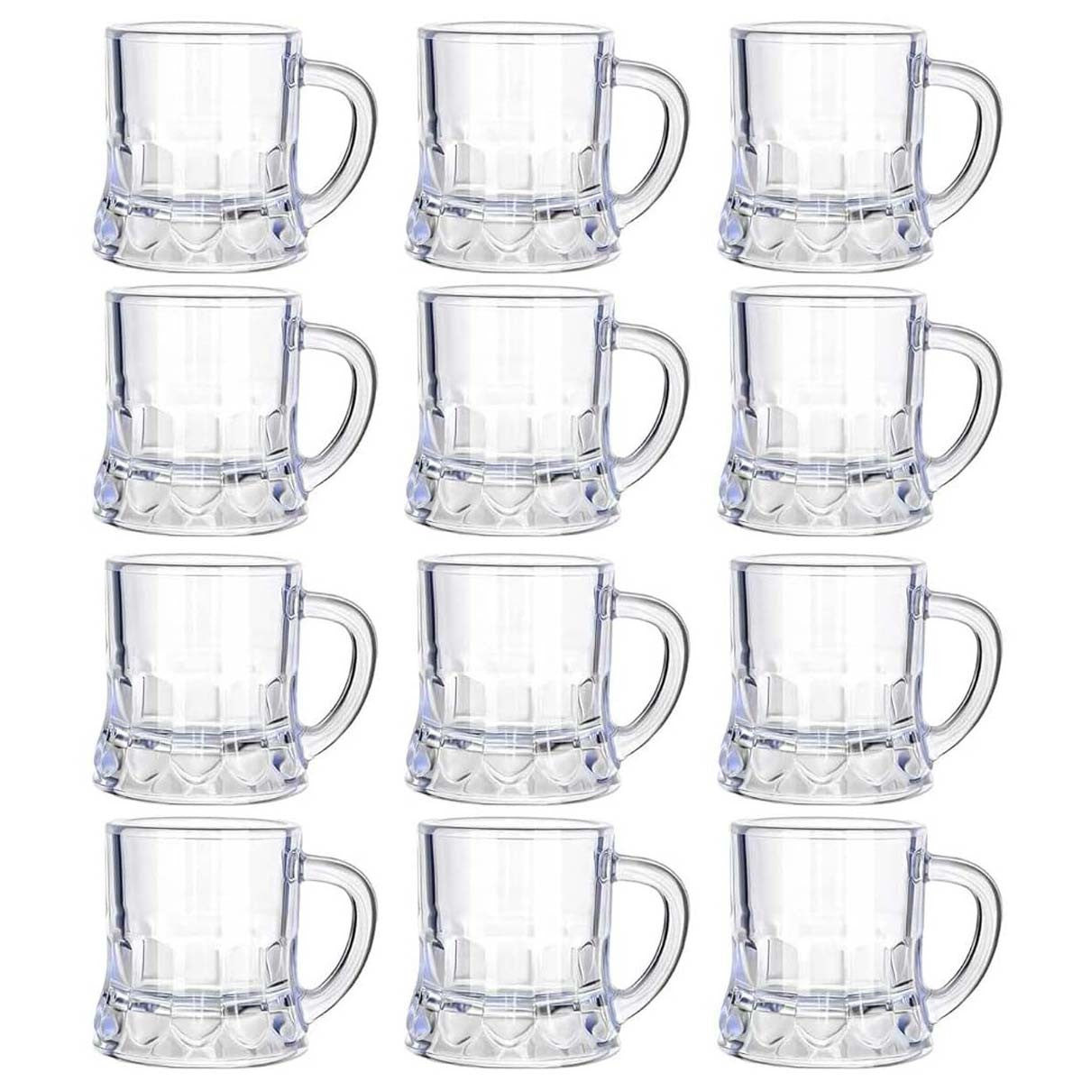 1/6Pcs Mini Clear Beer Stein, 2oz Beer Mugs, Shot Glasses for Drinking Beer Festival Birthday Party Supplies, Wedding Wine Glass