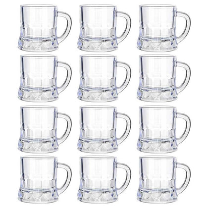 1/6Pcs Mini Clear Beer Stein, 2oz Beer Mugs, Shot Glasses for Drinking Beer Festival Birthday Party Supplies, Wedding Wine Glass