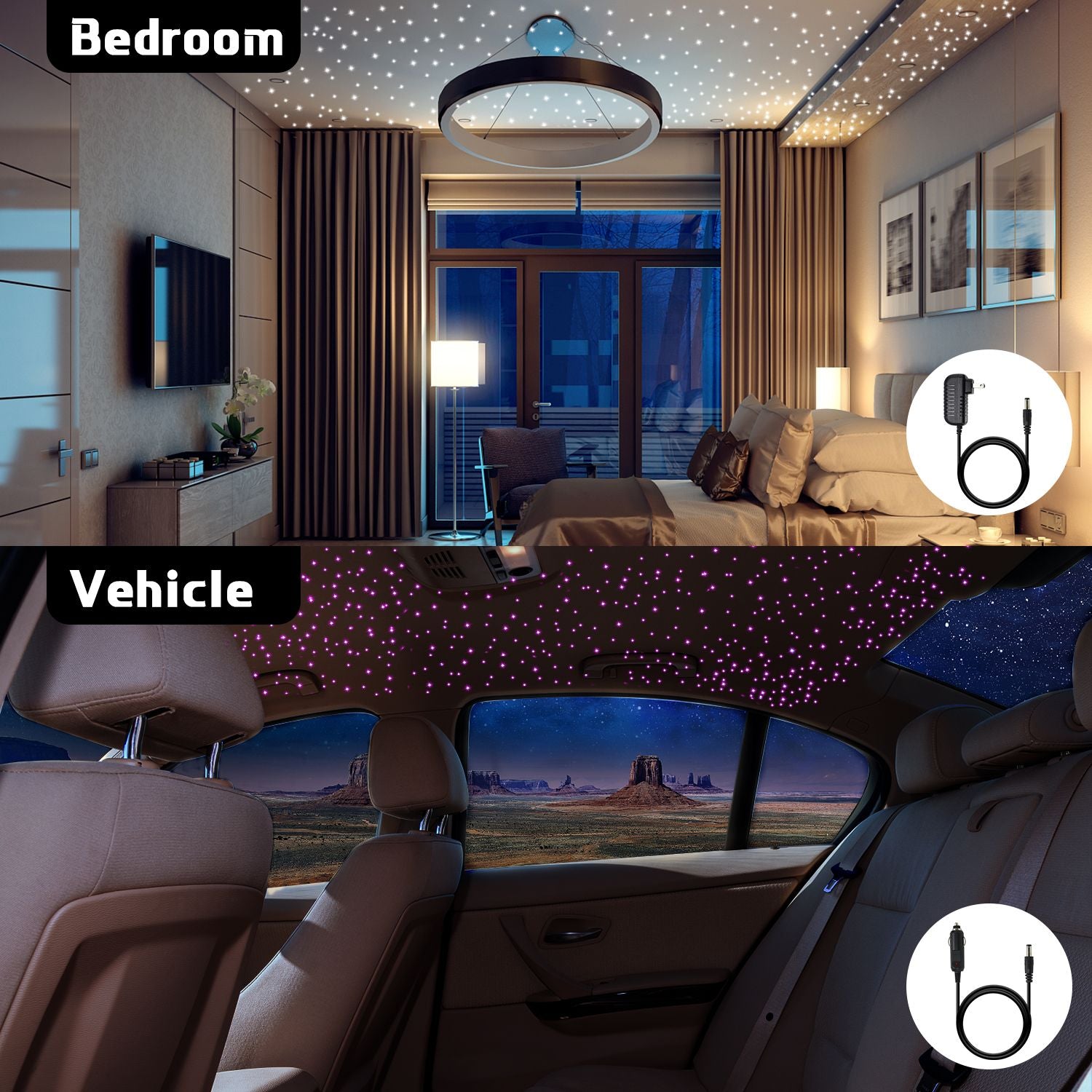 New 16W Twinkle RGBW Fiber Optic Star Ceiling Lights Kit Smart APP Sound Control LED Engine for Car Starry Sky Fiber Optic Light