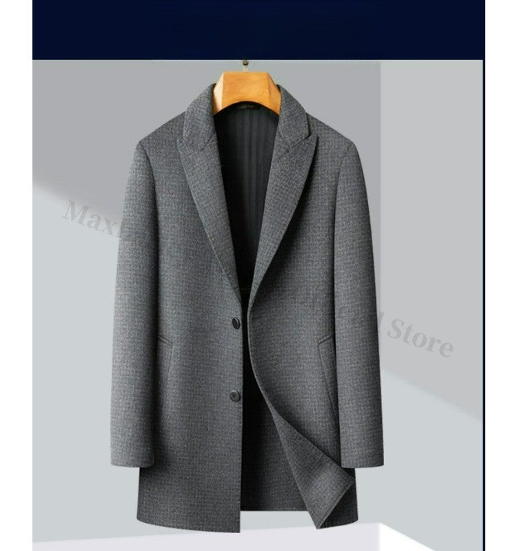 Double Faced Wool Overcoat Man 2025 Winter New Classic Business Casual Notch Lapel TrenchCoat Premium Medium Long Styles? Coat