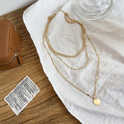 Colar de Pingente em Camadas na Corrente de Pescoço Feminino Cristal Zircônia Coração Estrela Charm Colar Camadas Vintage Joias de Pescoço Femininas Quentes