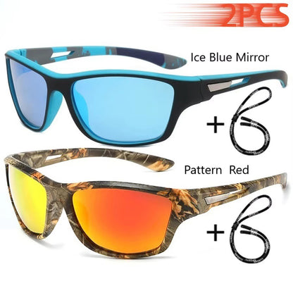 Fashion Polarized Sports Sunglasses With Chain Men Women Brand Designer Retro Sun Glasses Cycling Climbing Fishing UV400 Eyewear