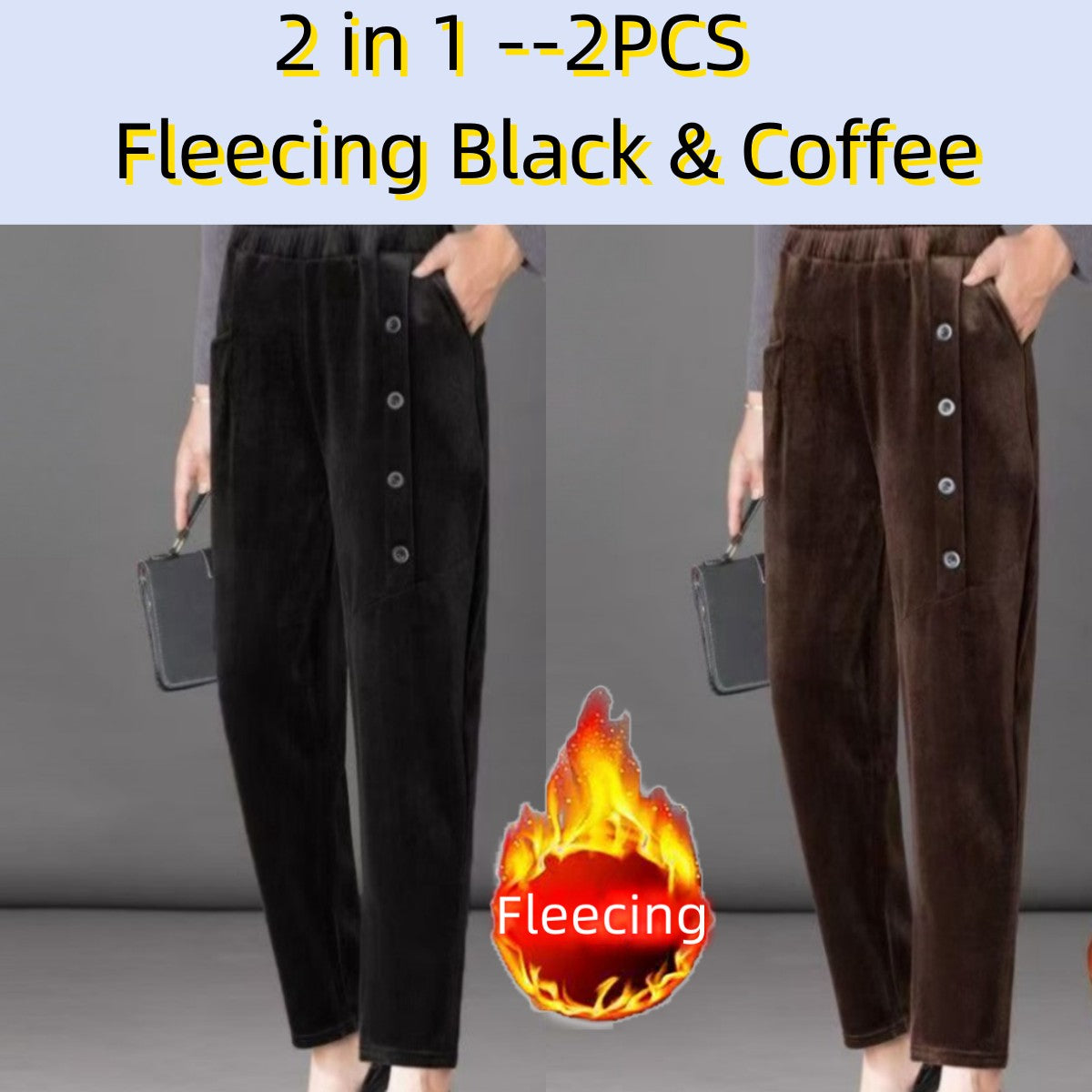 Casual Winter Thin & Thick Fleece Harem Pants Office Lady Solid Elegant Trousers Slim Women's Pants Retro Vintage Casual Pants