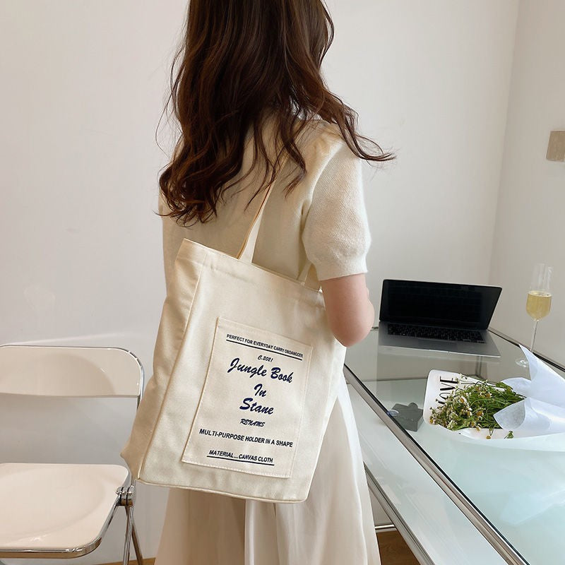 Canvas Women Handbags Shoulder Underarm Bag London Books Print Handbag Large Capacity Ladies Shopping Tote Bag Student Book Bags