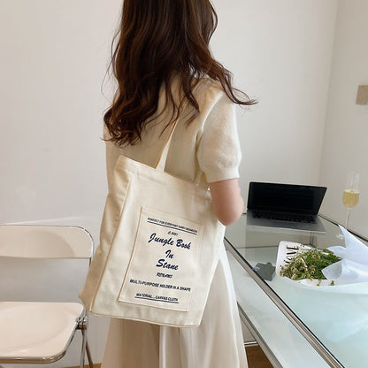 Canvas Women Handbags Shoulder Underarm Bag London Books Print Handbag Large Capacity Ladies Shopping Tote Bag Student Book Bags