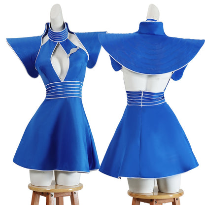 Britney Cosplay Costumes Women Blue Flight Attendant Uniform for Halloween Carnival Outfit