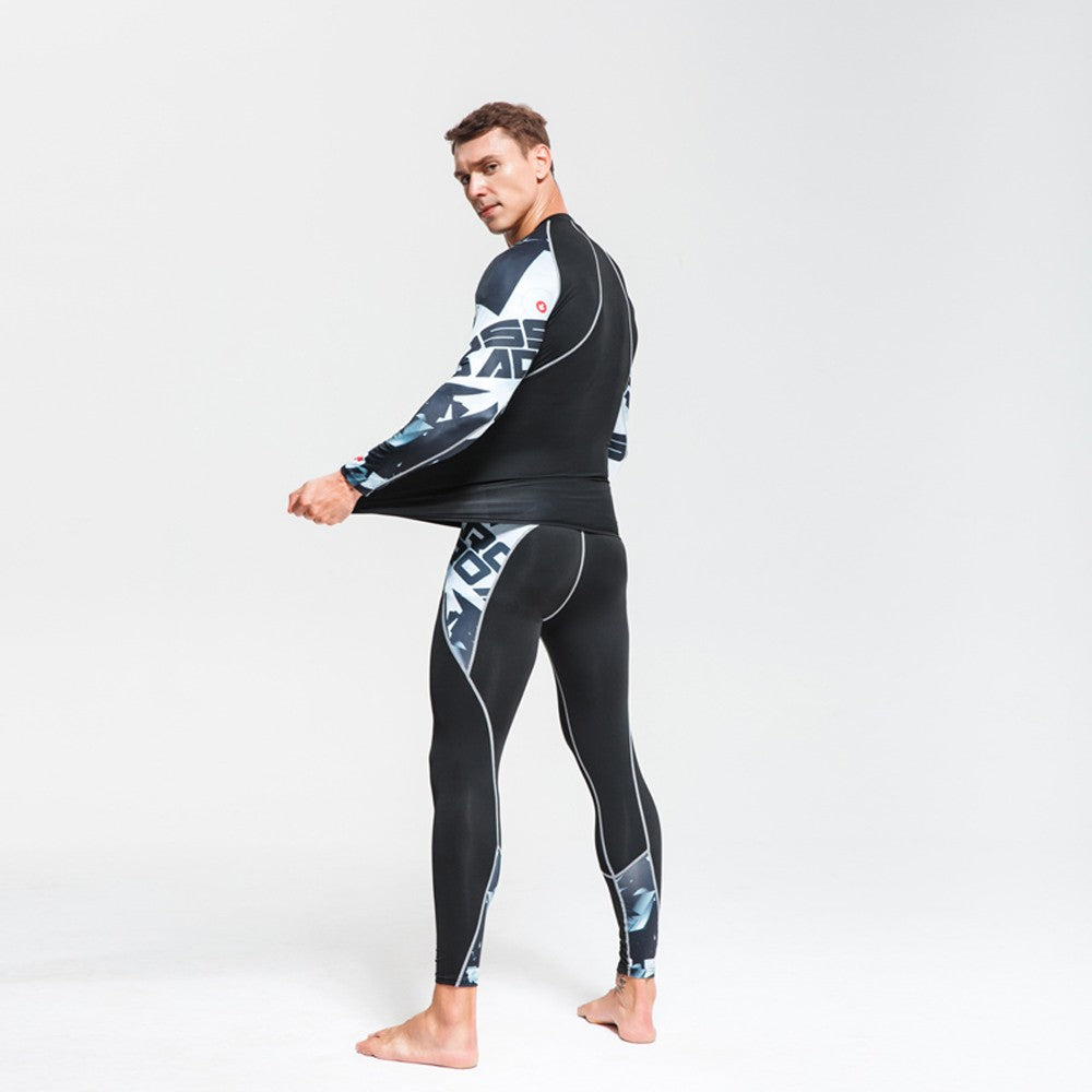 Men's Sports Suit MMA rashgard male Quick drying Sportswear Compression Clothing