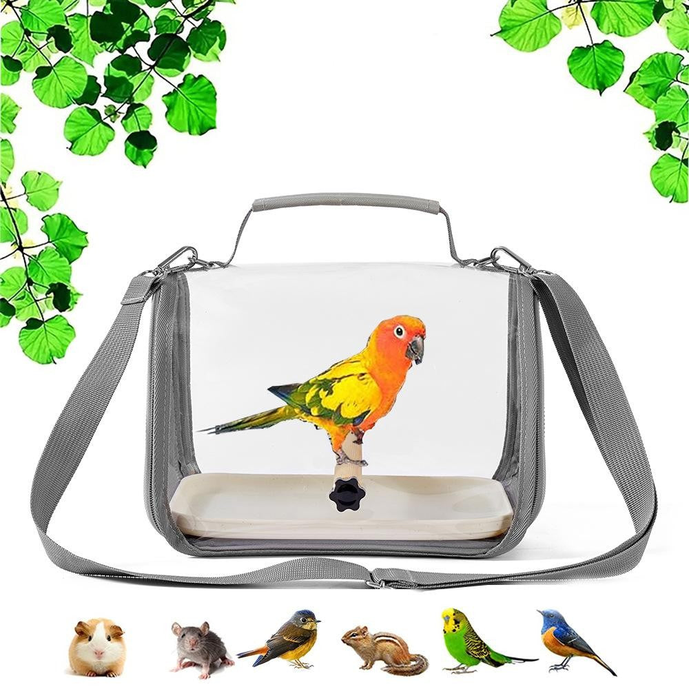 Criativa Gaiola de Viagem Portátil Transparente para Pássaros e Répteis, Ventilação Científica, Bolsa de Viagem Multiuso para Animais de Estimação