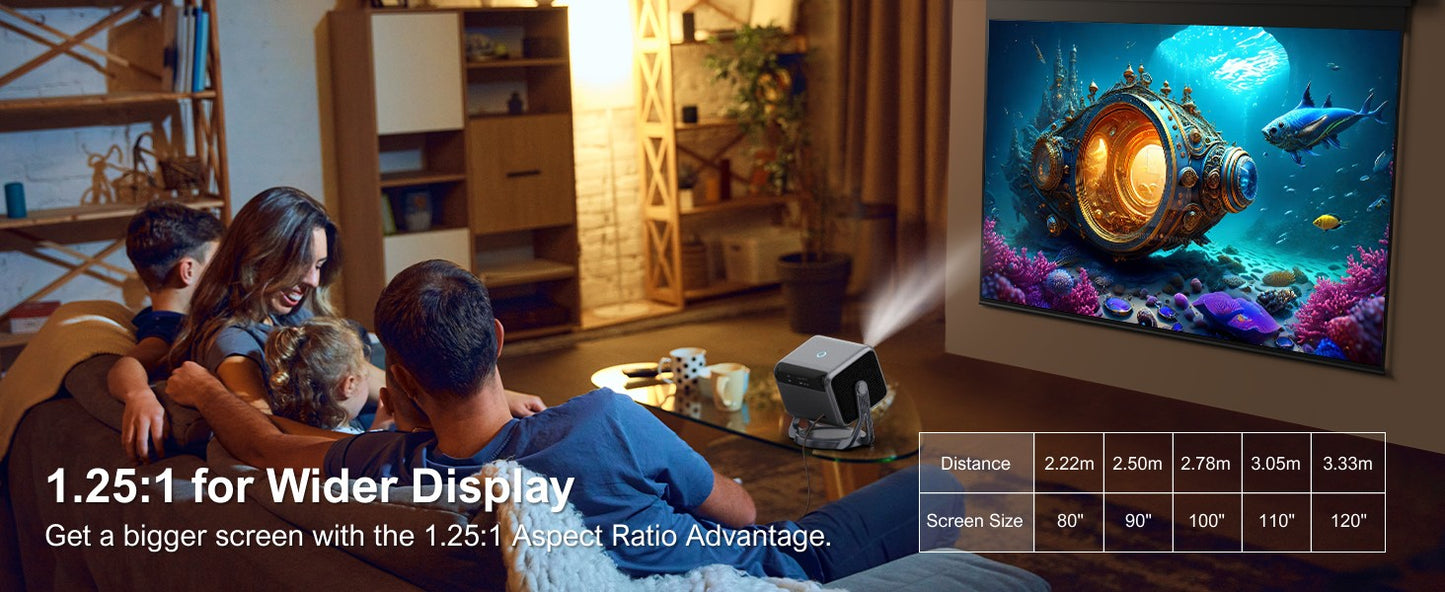ULTIMEA 1080P Full HD Projector 4k Portable with 90° Gimbal Smart Android 11.0 5G WiFi Bluetooth Home Theater Projectors