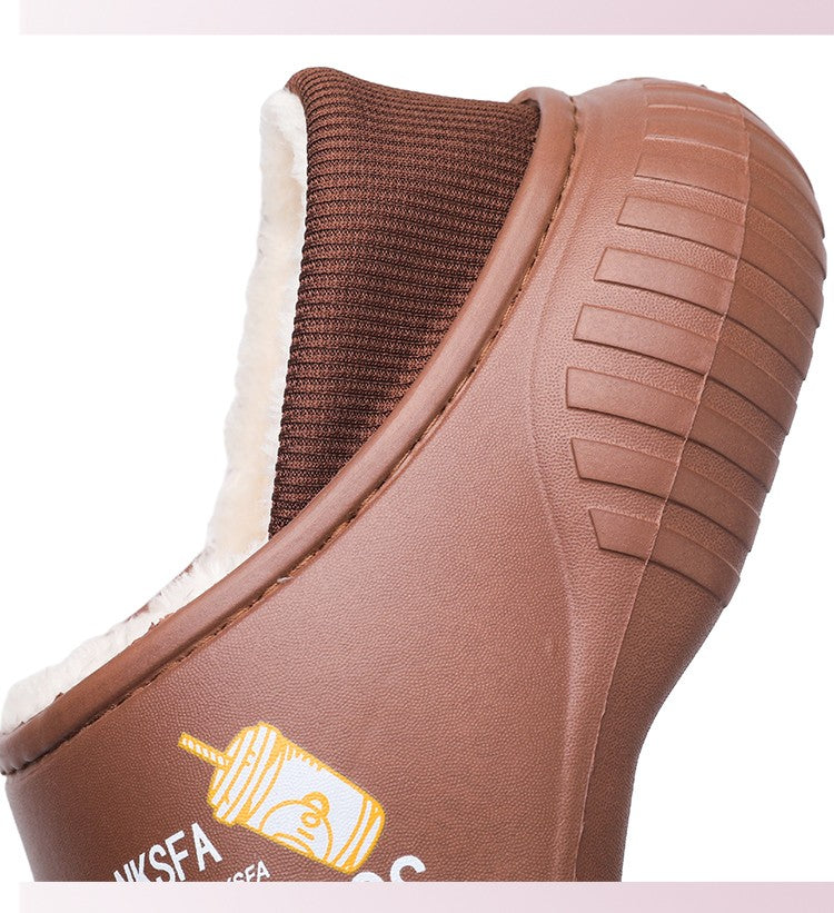 Men Winter Warm Slippers Couple House Cotton Shoes Outdoor EVA Fur Shoes Plush Slippers Home Bedroom Shoes Big Size Slides 39-44