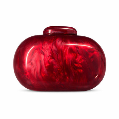 Women's Oval Shell Goose Egg Acrylic Clutch Bag Ladies Shoulder Crossbody Handbag with Chain Magnetic Buckle Closure Mini Purses