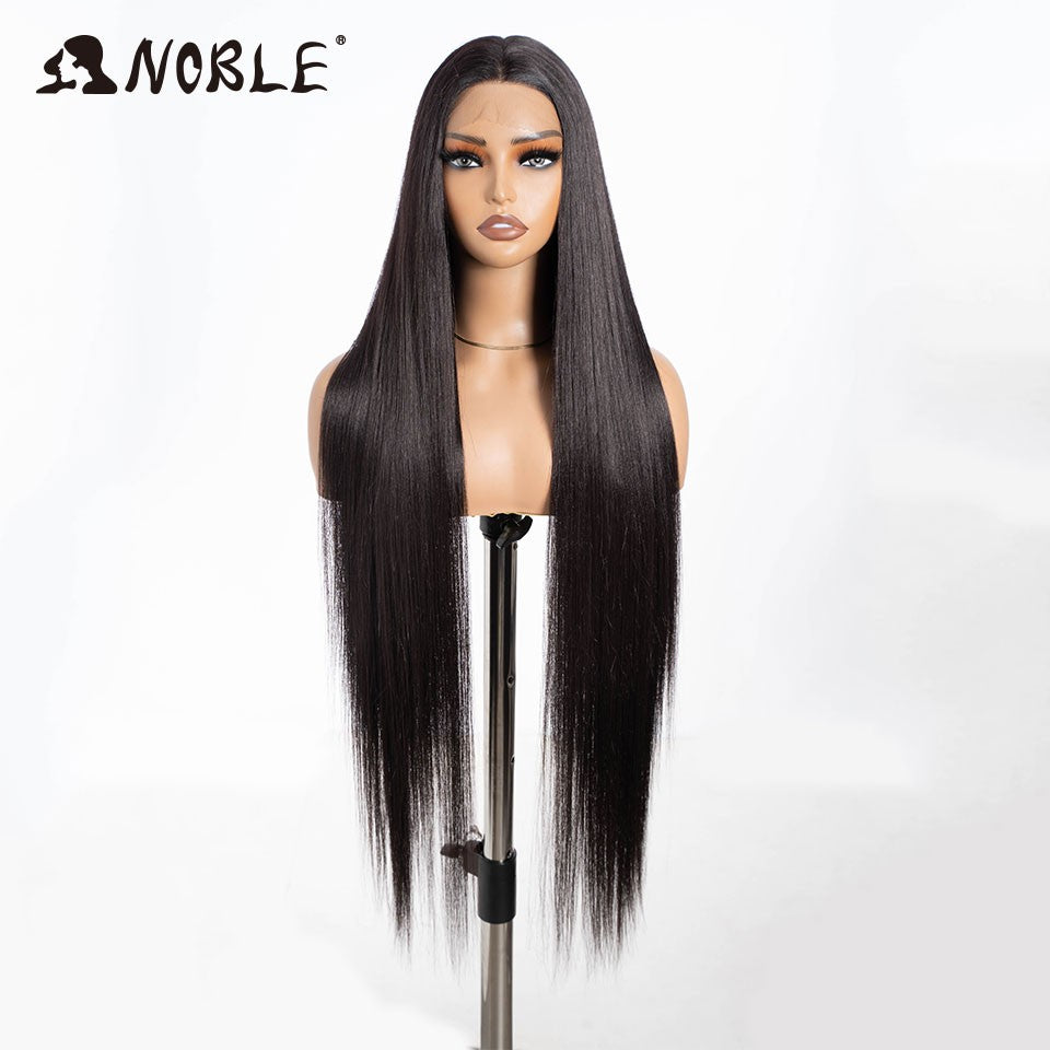 Perucas Noble Cosplay Para Mulheres Negras Perucas Sintéticas Lisas de Renda de 38 Polegadas Peruca Loira Ombre de Renda Peruca Sintética Loira de Renda Cosplay