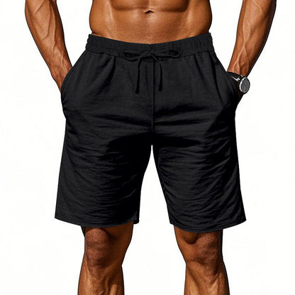 2024 New Men'S Cotton Linen Shorts Pants Male Summer Breathable Solid Color Linen Short Trousers Fitness Streetwear M-4xl