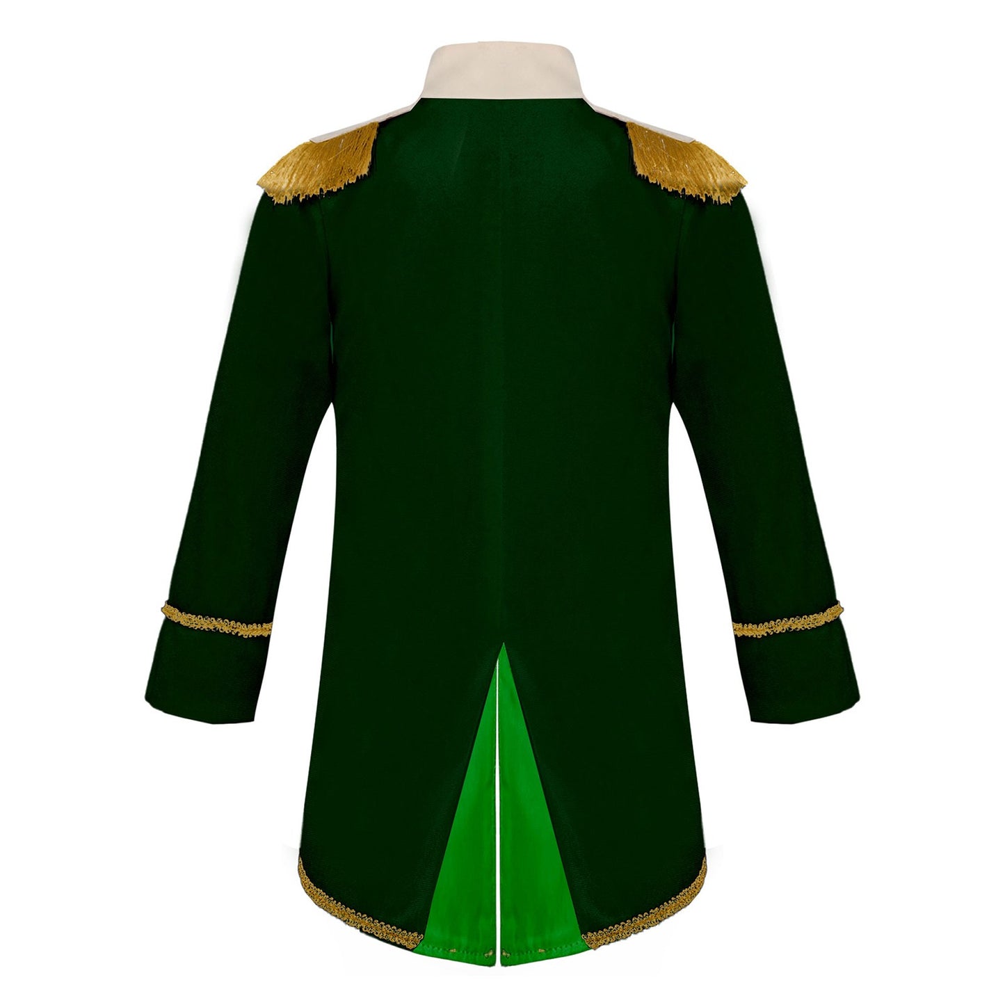 Little Boys Prince Cosplay Costume Long Sleeve Gold Fringe Braiding Velvet Tuxedo Tailcoat Royal Court Cosplay Jacket Dress Up