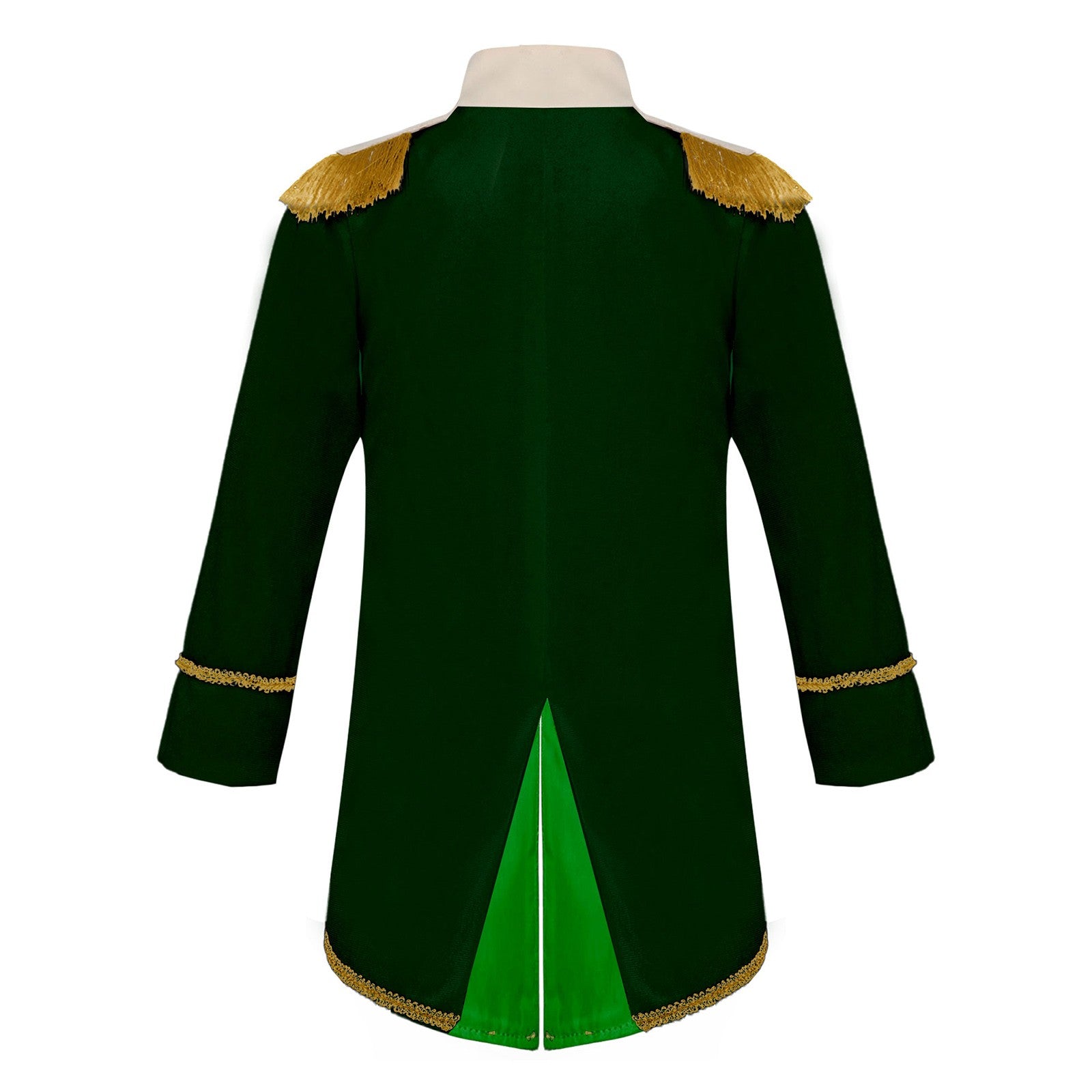 Little Boys Prince Cosplay Costume Long Sleeve Gold Fringe Braiding Velvet Tuxedo Tailcoat Royal Court Cosplay Jacket Dress Up