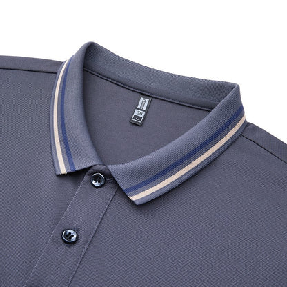 High End Quality Men's Polo Shirt Striped Collar Letter Print Short Sleeve Shirt Summer Lapel T-Shirt Business Trend Menswear