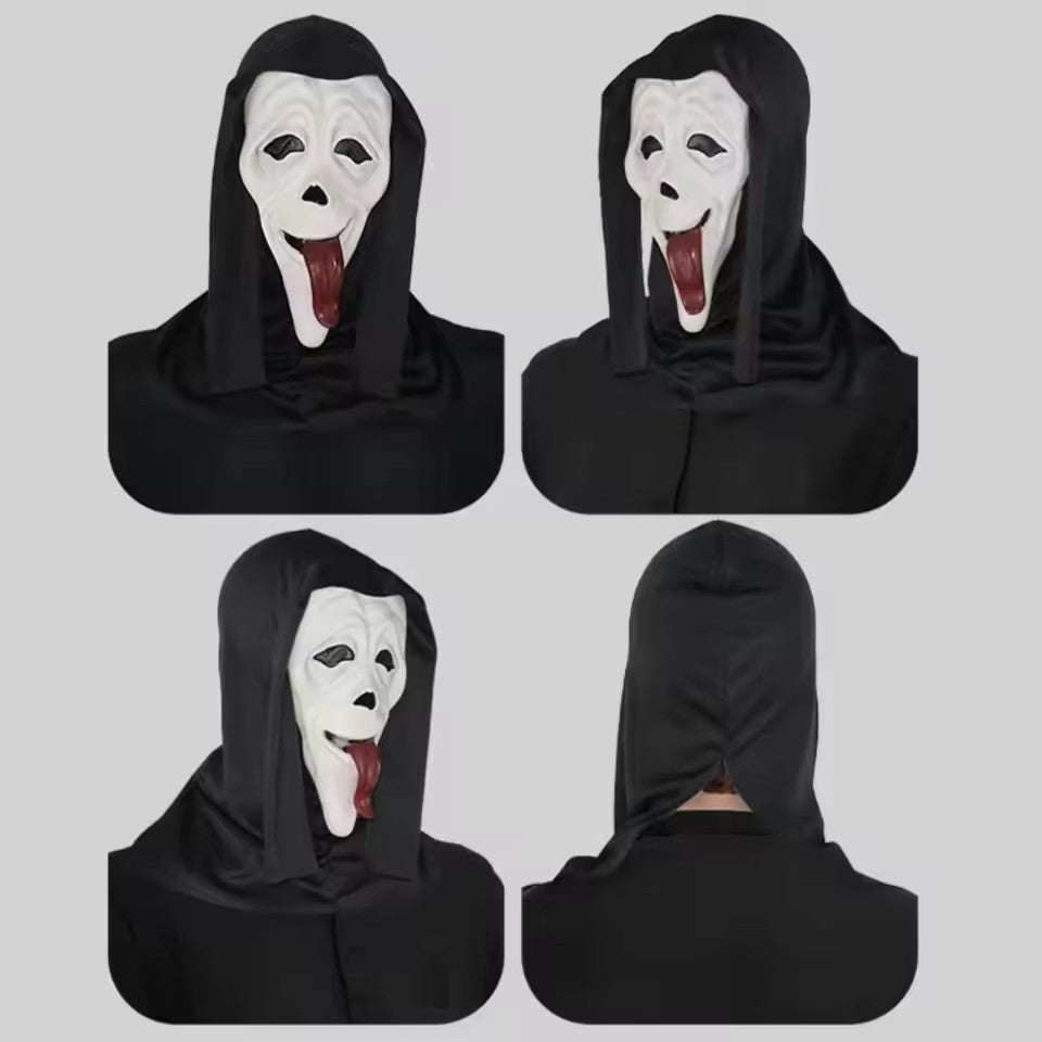 Halloween Cosplay Screaming Horror Props Mask, Breathable Skeleton Mask Horror Party Halloween Role-Playing Props