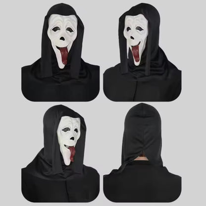 Halloween Cosplay Screaming Horror Props Mask, Breathable Skeleton Mask Horror Party Halloween Role-Playing Props