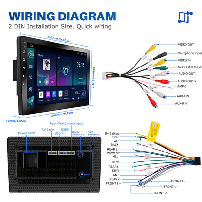 ESSGOO 10" Car Radio Android Auto Carplay Car Stereo Multimedia Player Universal WIFI GPS Autoradio Car Intelligent Systems