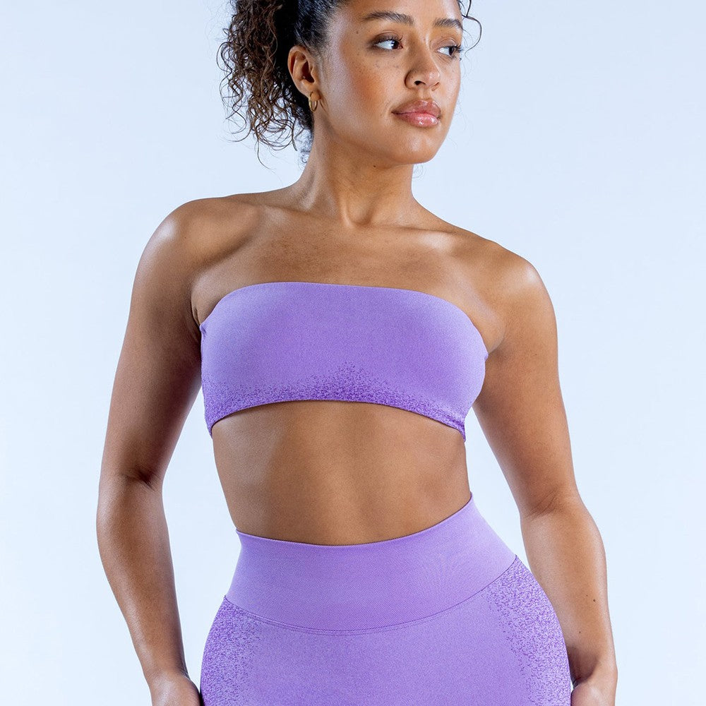 Ignite Bandeau Impact Sport Bra Women Seamless Yoga Bra Medium Support Padded Gym Crop Top Stretchy Fitness Back Cross Sport Top