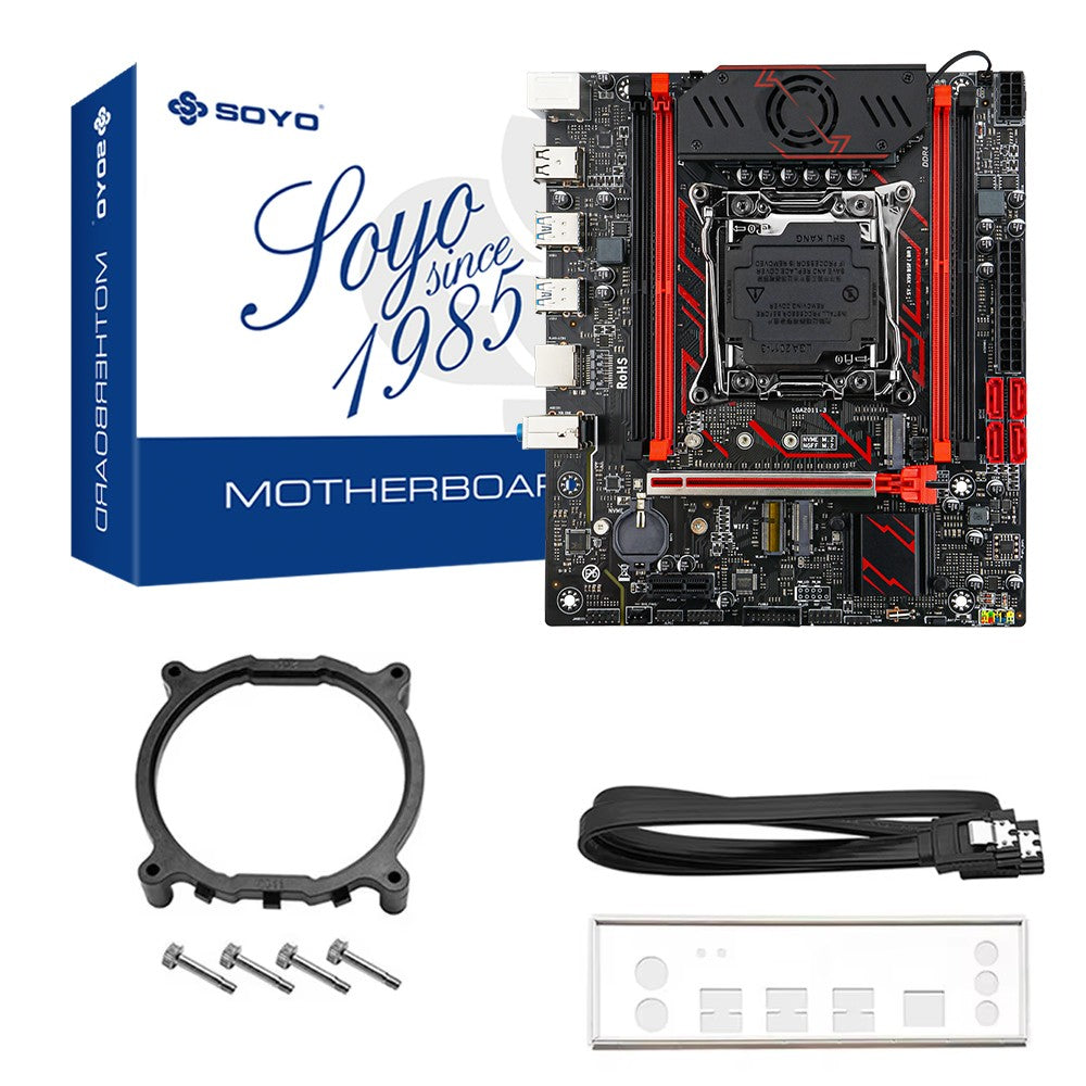 Gaming Motherboard Set SOYO X99 C612chip with Intel Xeon E5 2680 V4 CPU DDR4 8G*1 2133MHz RAM Computer components Mainboard TPM2
