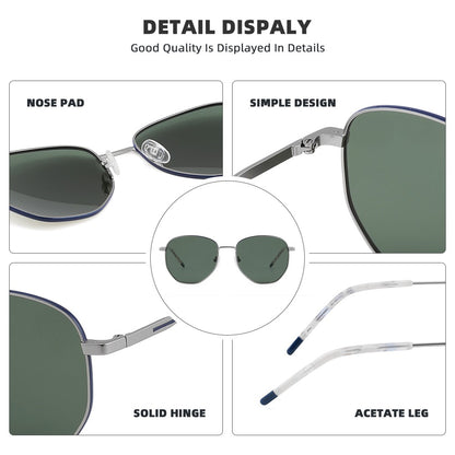 Square Polarized Sunglasses for Women Men Small Hexagonal Polygon Polarized Lens Trendy Sun Glasses Classic Shades UV400 Protect