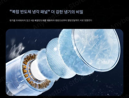 Foldable Ice Cold Fan Semiconductor Refrigeration Handheld Fan Portable Summer Air Cooler High Power Small Air Conditioning Fans