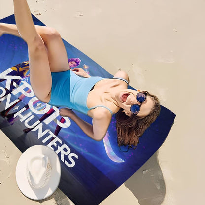 Popular KPop Movie D-Demon H-Hunters Microfiber Blanket Quick Drying Beach Towels Oversized Printing Super Absorbent Pool Towe